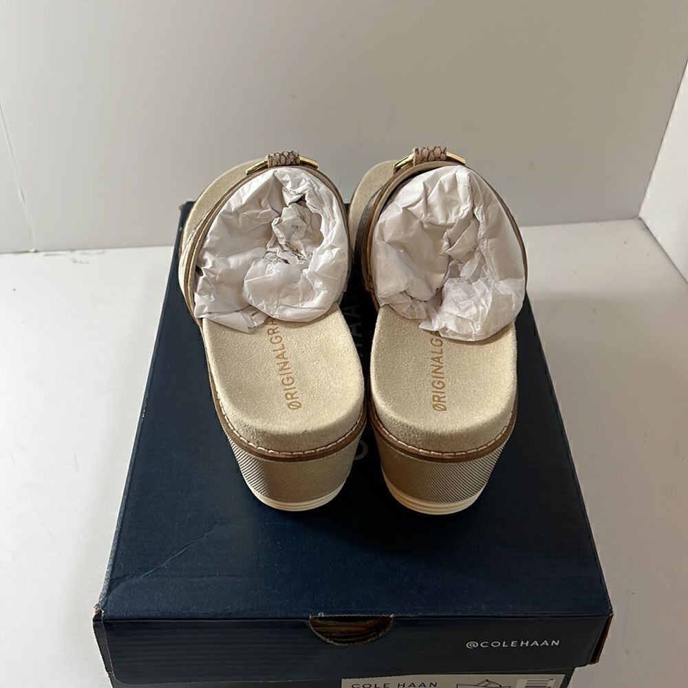 Cole Haan Original Grand Flatform Thong Sandal Python Print sz 8 - Picture 3 of 5